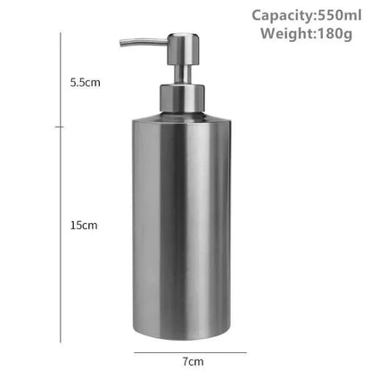 Elegant stainless steel hand pump soap dispenser 250ml/350ml/550ml