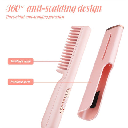 BowLift | Mini Electric Hair Straightener Brush Comb