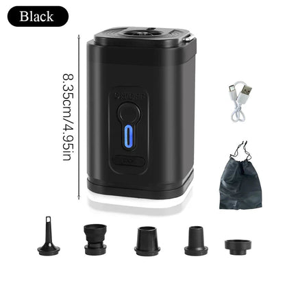 Mini Air Pump USB-C with 5 Nozzles – 200 L/min | Karnz