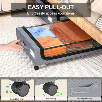 BowLift | Under-bed storage stackable rolling box organizer