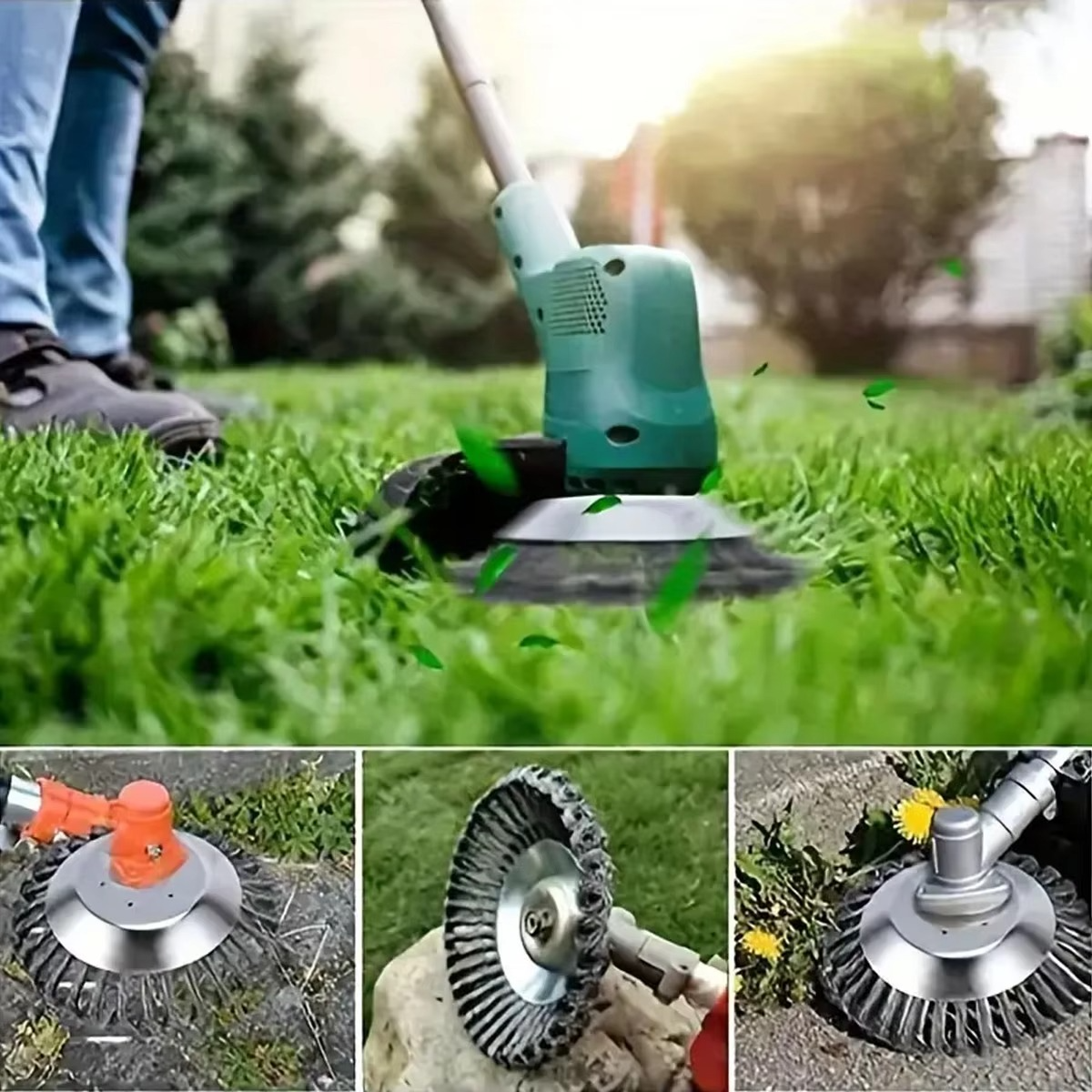 BowLift | Heavy-Duty 6 and 8 Inch Steel Wire Rotary Brush Cutter Head for String Trimmers