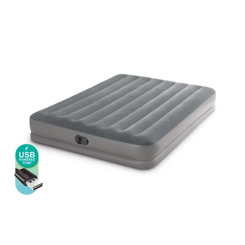 Skanto | 12" Queen Air Mattress with USB Pump and Fiber-Tech Support