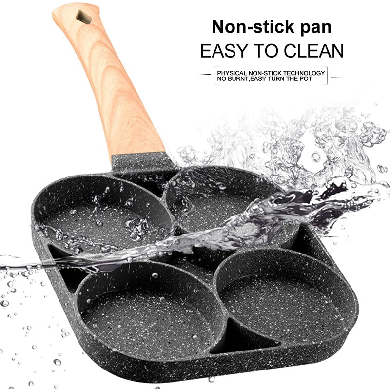 Skanto | LMETJMA 4-Cup Non-Stick Egg Pan - Pancake Cookware Suitable for Gas Stove and Induction Cooker JT87