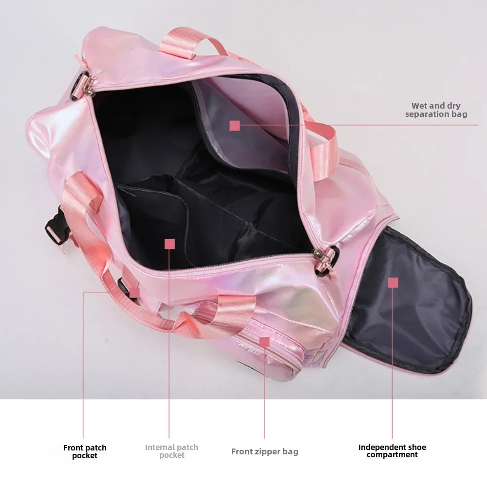 BowLift | Lumivista Holographic Travel Bag | Stylish Weekender Shoulder Bag with Shoe Compartment | Perfect for Weekend Trips & Short Journeys