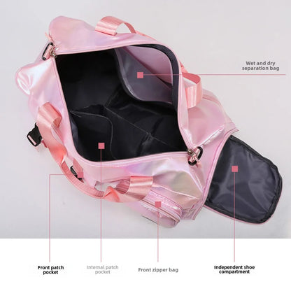 BowLift | Lumivista Holographic Travel Bag | Stylish Weekender Shoulder Bag with Shoe Compartment | Perfect for Weekend Trips & Short Journeys