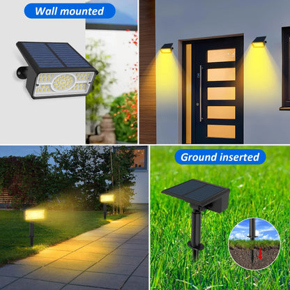 BowLift | Solara LED Solar Spotlight | 4 Light Colors | 49 LEDs | IP65 Waterproof | Energy Saving with Solar Panel