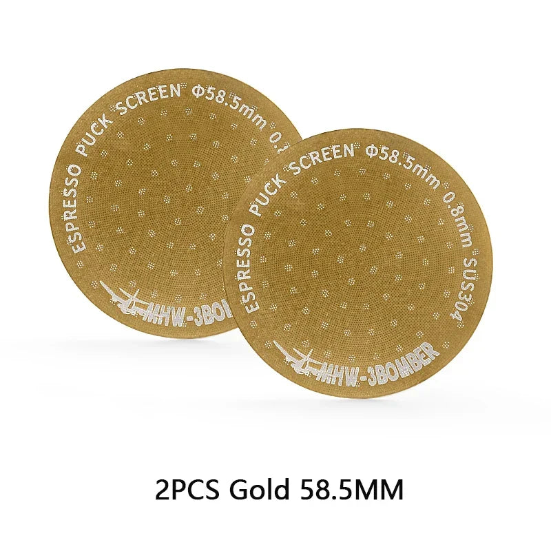MHW-3BOMBER 51/53/58.5mm Espresso Puck Screen Double-Layer Metal Coffee Reusable Filter