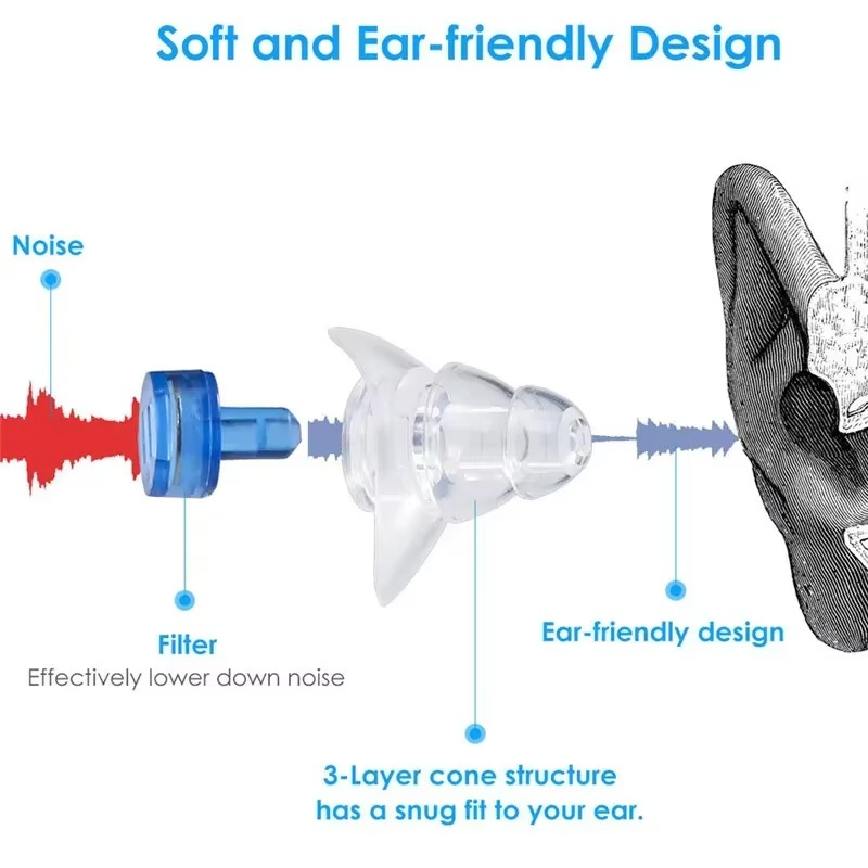 BowLift | Silicone Noise Cancelling Earplugs for Sleeping Studying and Concert Protection