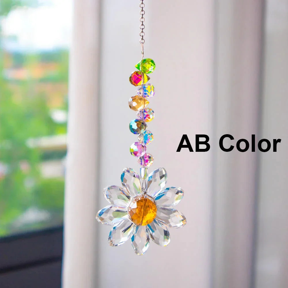 BowLift | Crystal Suncatcher LumiMargarita | K9 Daisy Rainbow Catcher | Window & Garden Decor | 32 cm | Gift Idea for Home