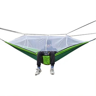 Skanto | OutdoorRelax Hammock with Mosquito Net and Quick Release – 200 kg Load Capacity