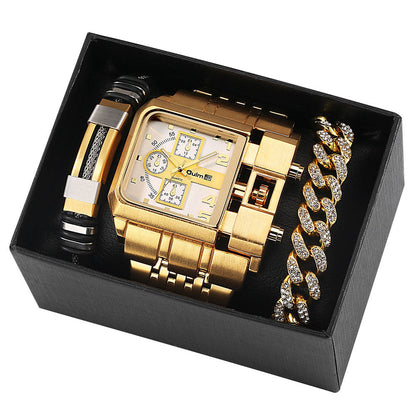 BowLift | Big Dial Watch Quartz Business Men Gift Set