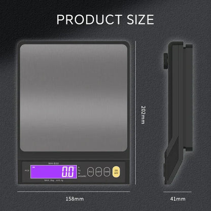 Karnz | 5 kg/0.1 g and 10 kg/1 g digital electronic kitchen scale, LCD display, fully waterproof stainless steel weighing tool for baking