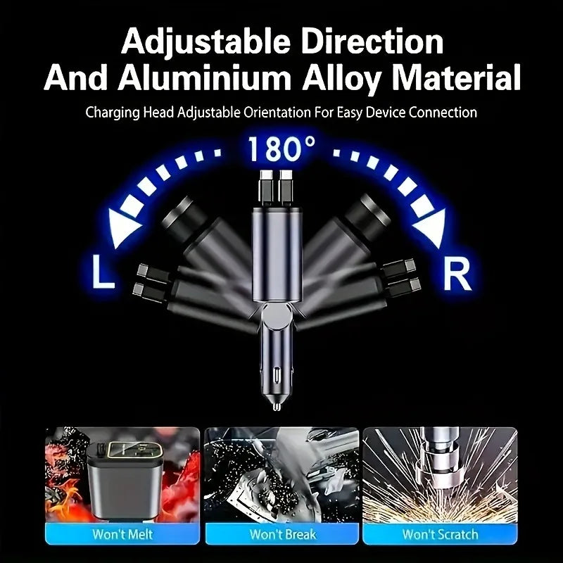 BowLift | Car Retractable 4 in 1 Fast Charger With Roof Lighting