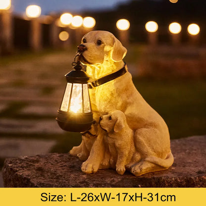 BowLift | Solar-Powered Outdoor Resin Dog Statue Lamp