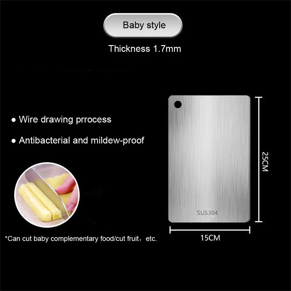 Skanto | 316 Stainless Steel Cutting Board – Thick, Double-Sided Chopping Board for Kitchen, Household Use, and Dough Kneading