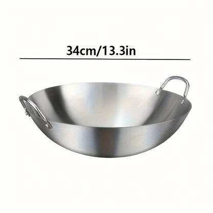 ChefMaster – Large Stainless Steel Wok with Double Handle Skanto