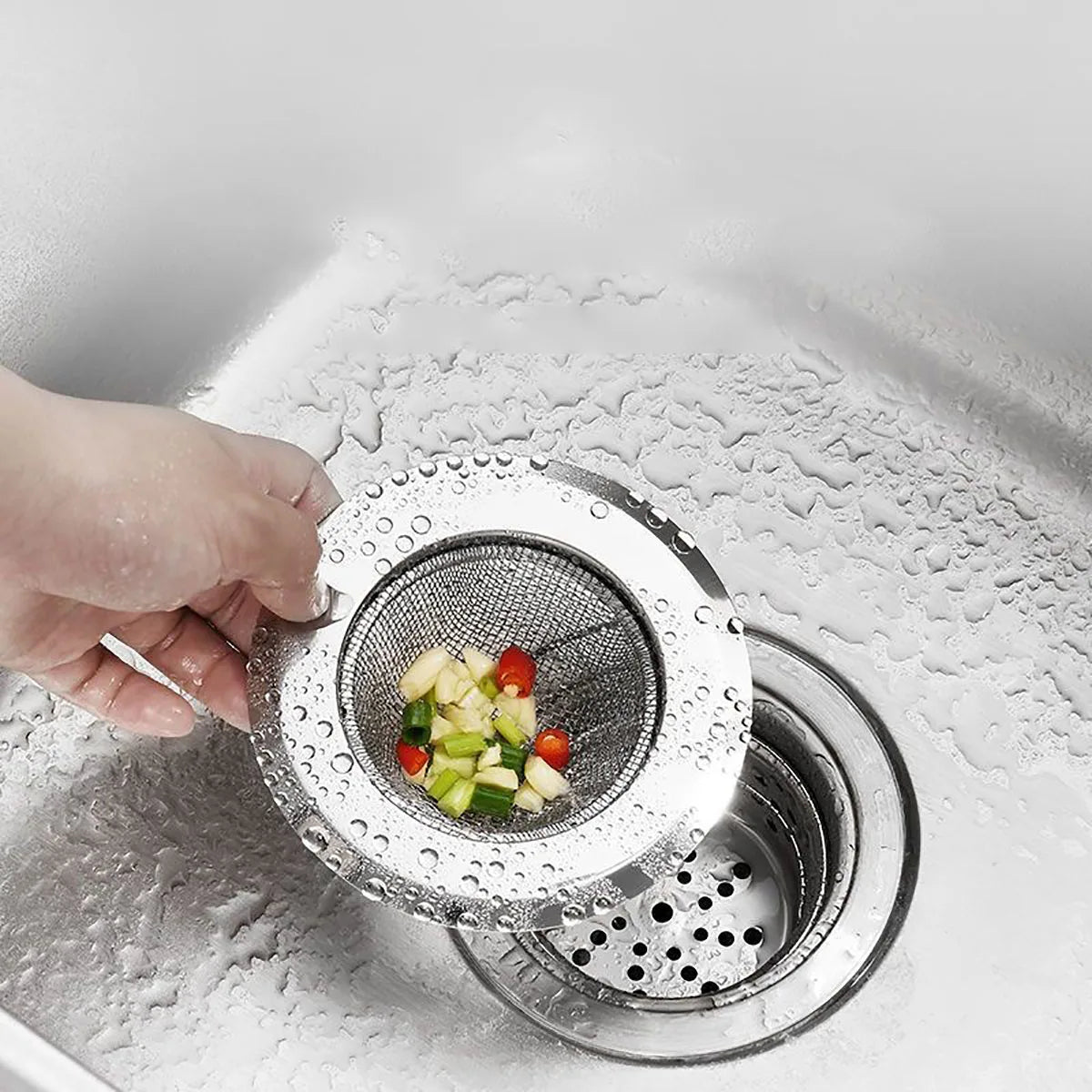 Skanto | Stainless Steel Kitchen Sink Strainer - Anti-Clog Funnel, Hair Catcher for Sink, Floor Drain, and Dishwasher