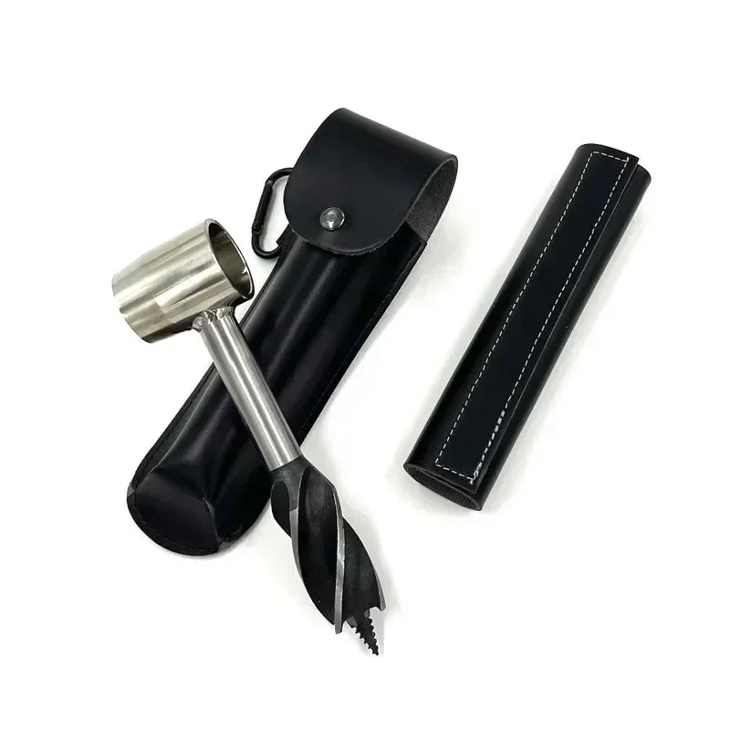 BowLift | Bushcraft Hand Drill FerroDrill | Outdoor Survival Tool | Robust Carbon Steel | 16.5 cm