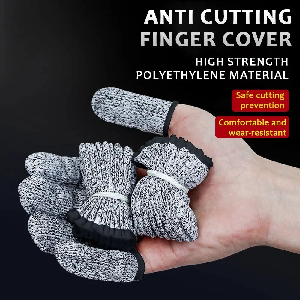 Skanto | 10 Pcs Anti-Cut Finger Cots - Level 5 High-Strength Safety, Flexible Fingertip Protectors, Kitchen Tools for Enhanced Finger Safety