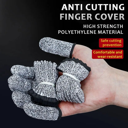 Skanto | 10 Pcs Anti-Cut Finger Cots - Level 5 High-Strength Safety, Flexible Fingertip Protectors, Kitchen Tools for Enhanced Finger Safety