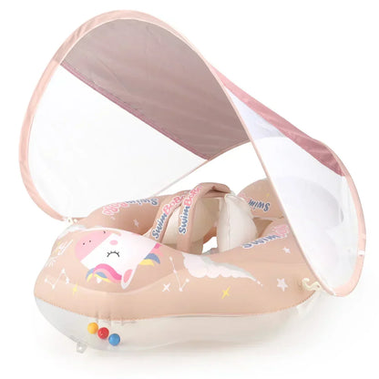 Solaboo Baby Swim Ring | With UV Protection Canopy and Support | Inflatable and safe | From 6 months
