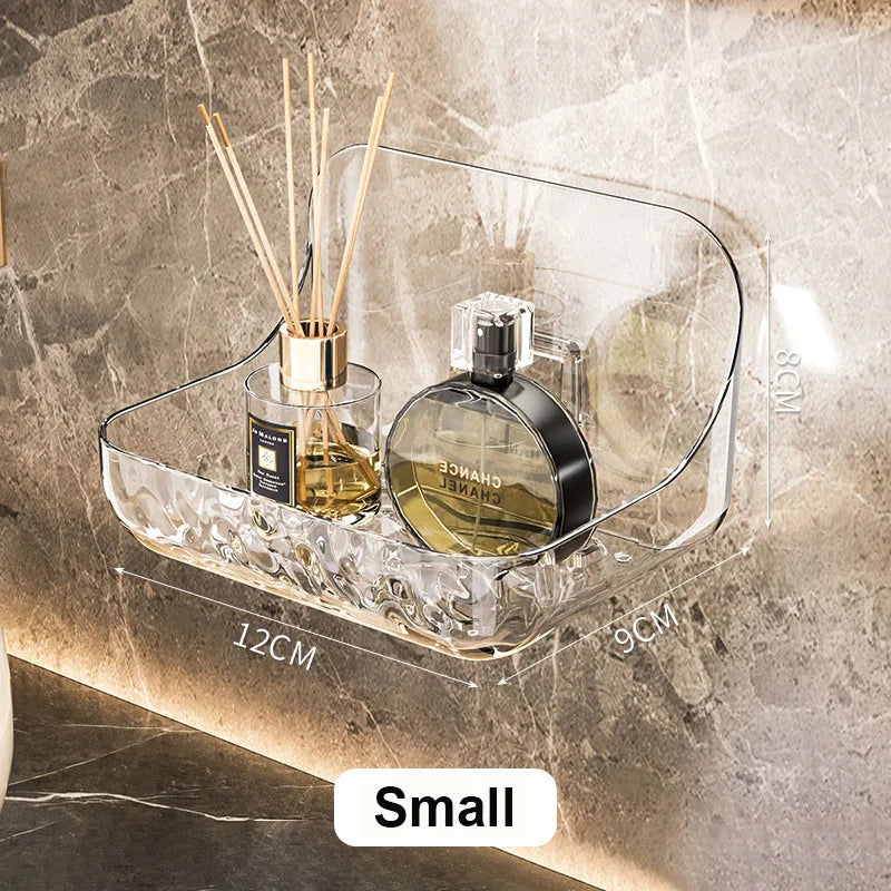 BowLift | Clario WallClear Wall Shelf Transparent | Acrylic Shelf Without Drilling | For Bathroom & Kitchen | Strong Adhesion & Removable