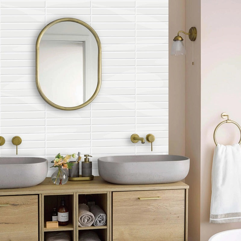 Skanto | Self-Adhesive 3D DIY Kit Kat Tiles in Glossy White