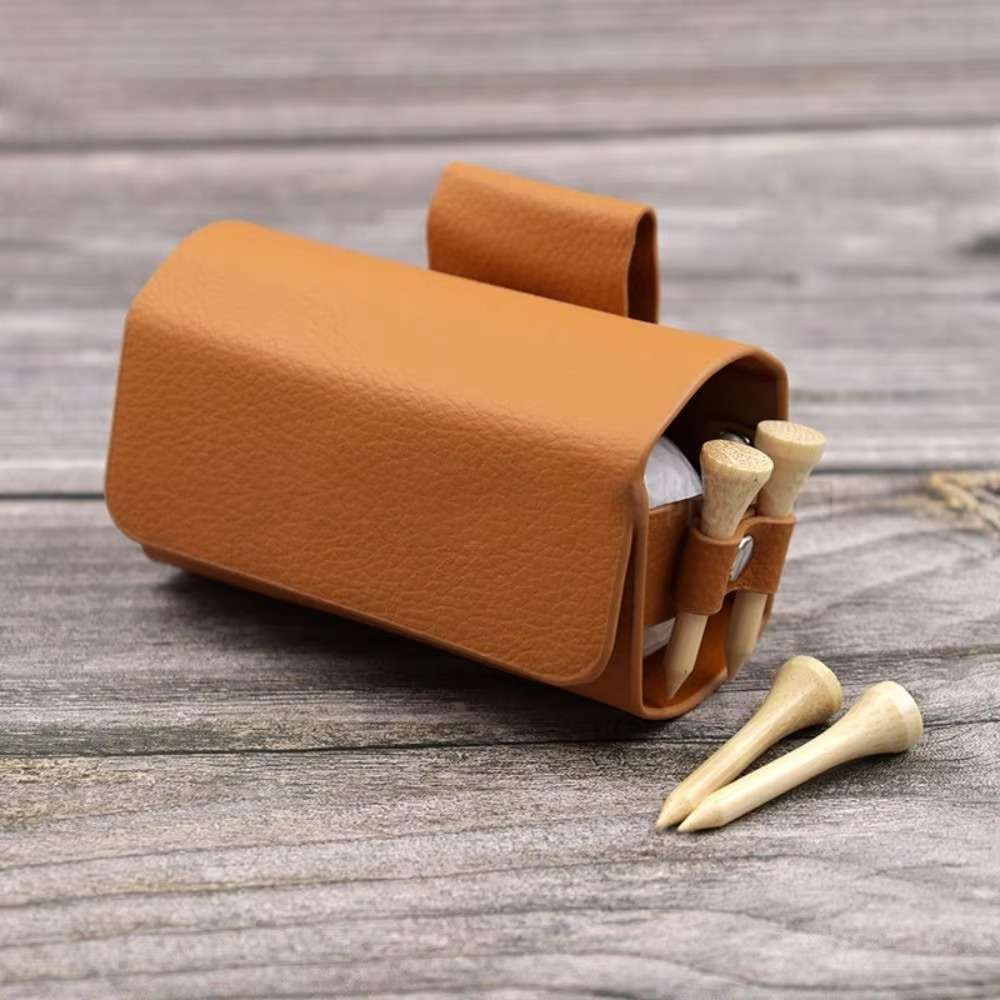 BowLift | PU Leather Golf Ball Waist Pouch Outdoor Storage Case with Clip