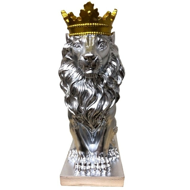 Skanto Tier Figur Resin Crown Lion Statue Handmade Artwork Gift Home Office Decor Ornament Living Room Desk Home Decor