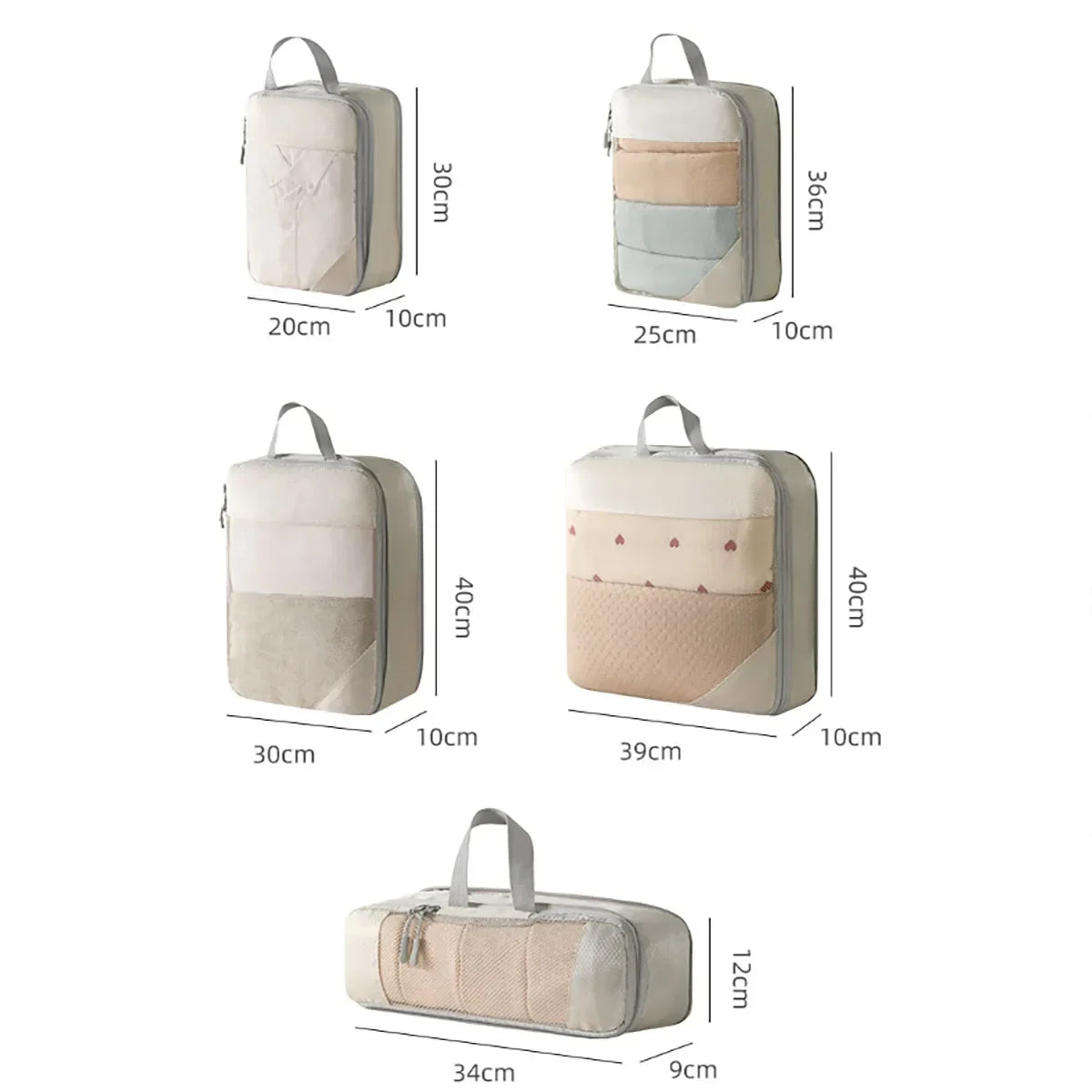 Skanto | PackNest Compression Organizer Set | 5-Piece | Space-Saving & Water-Repellent | Ideal for Travel & Everyday Use
