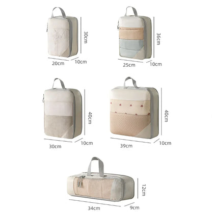Skanto | PackNest Compression Organizer Set | 5-Piece | Space-Saving & Water-Repellent | Ideal for Travel & Everyday Use