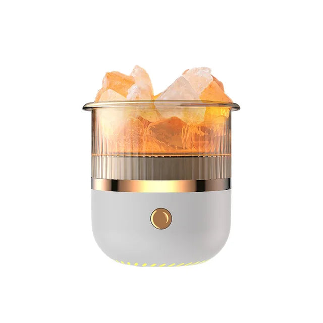 Brehn | Himalayan Salt Crystal Lamp & Essential Oil Diffuser, USB Ultrasonic Humidifier for Home & Office
