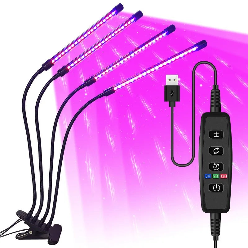 BowLift | LumiPlant LED Plant Light | USB Grow Light | 1–4 Heads | Dimmable with Timer