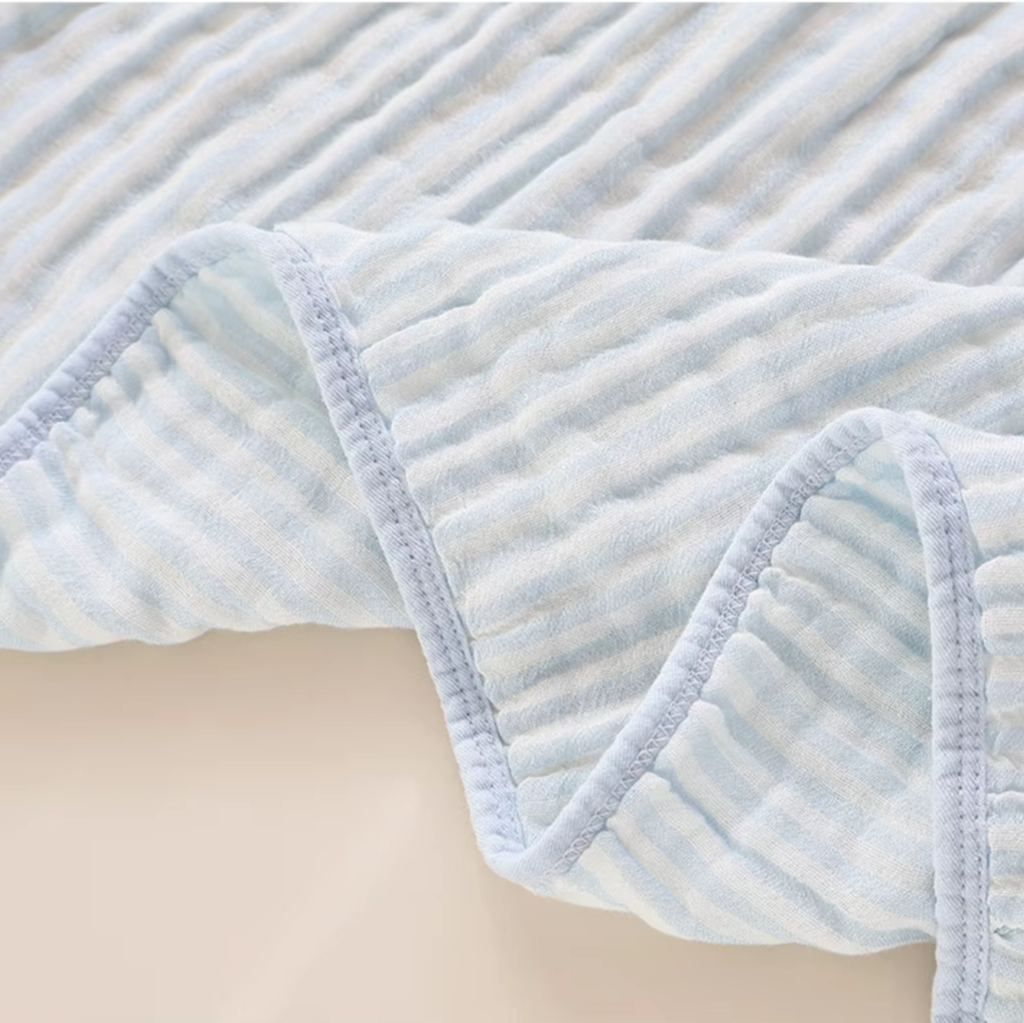 High-quality 6-layer baby swaddle blanket made from muslin cotton bamboo blend fabric