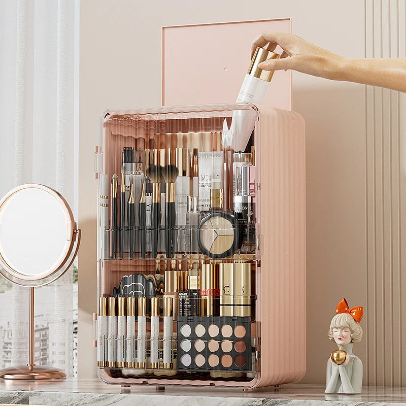 Skanto | Luxo Luxury Makeup Storage Box – Dustproof Cosmetic Organizer with Magnetic Door