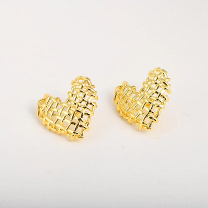 Skanto | 14k Woven Heart Earrings