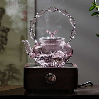 BowLift | Floral Lid Design Tea Infuser Glass Teapot