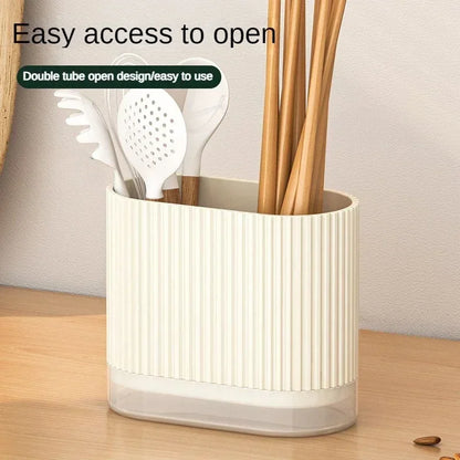 BowLift | Cutlery Organizer Duo | Wall-Mountable Cutlery Holder | No Drilling | Draining Function | 16.5 × 8.5 × 12.5 cm