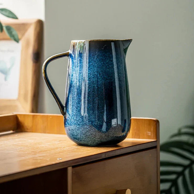 Laguna Kiln Blue Ceramic Pitcher Bowlift