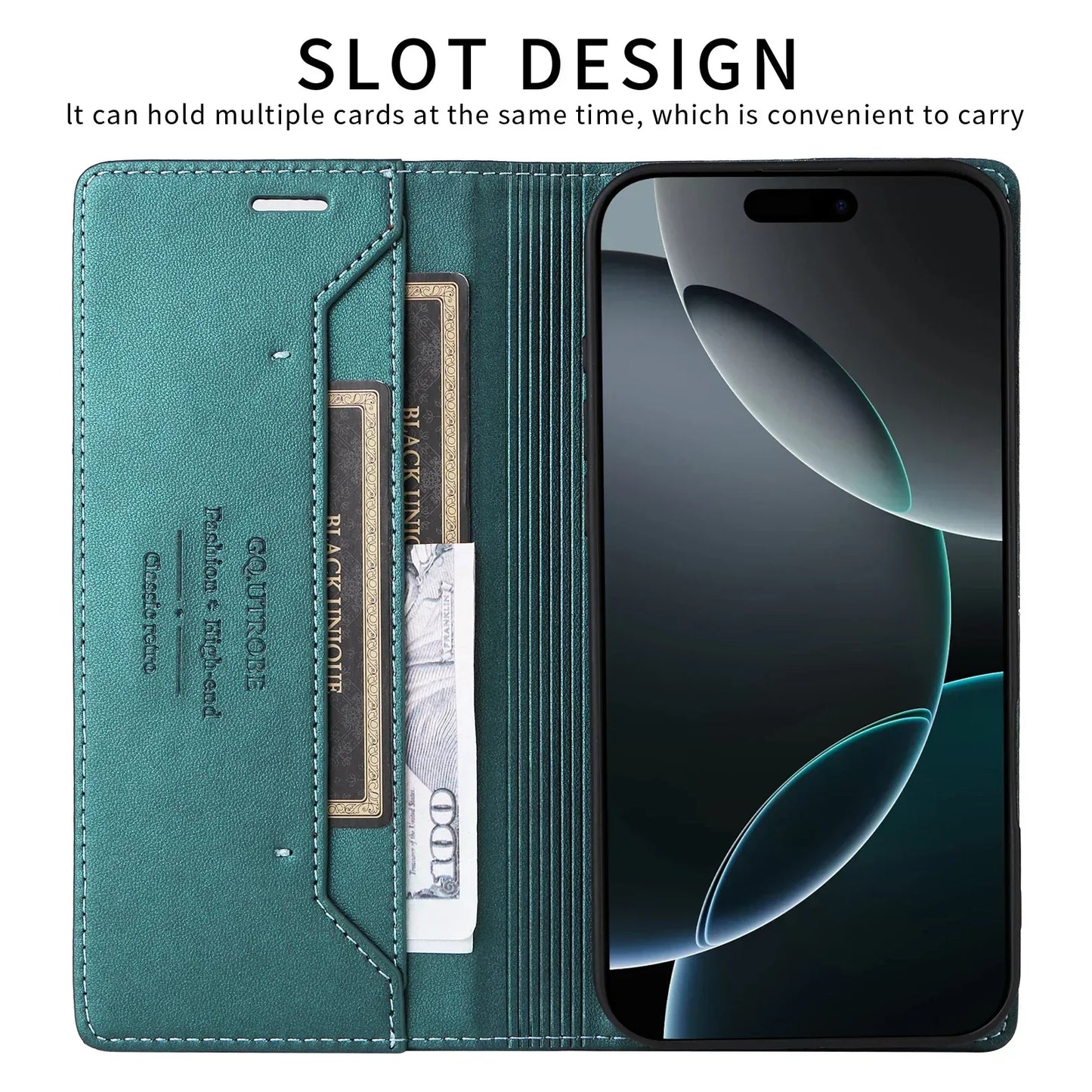 Sandsberg | RFID Leather iPhone 16/15 Magnetic Flip Wallet Case