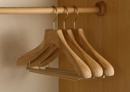 Skanto | Set of 2 Premium Cedar Wood Wide Shoulder Hangers for Clothing Organization