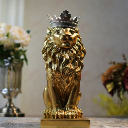 Skanto Tier Figur Resin Crown Lion Statue Handmade Artwork Gift Home Office Decor Ornament Living Room Desk Home Decor