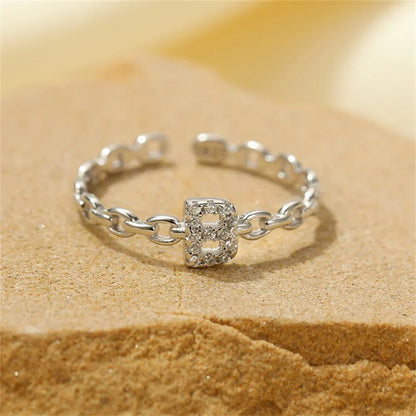 BowLift | Dainty Diamond Letter Initial Ring