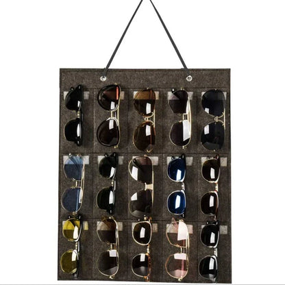 BowLift | GlasSpace Organizer | Wall-mounted Glasses Holder | Foldable Sunglasses Storage Bag | Space-saving & Dustproof | 42 × 38 cm