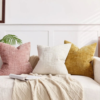 Chenille Sofa cushion cover – Soft solid design | Elegant decoration for living & bedrooms | Bowlift