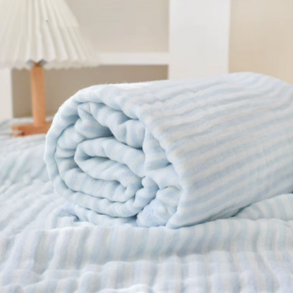 High-quality 6-layer baby swaddle blanket made from muslin cotton bamboo blend fabric
