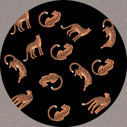 BowLift | Plush Round Leopard Pattern Area Rug – Soft Thickened Floor Mat for Bedroom or Living Room