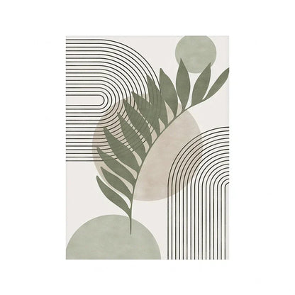Sage Green Beige Minimalist Abstract Botanical Wall Art Fine Art Canvas Prints Pictures For Living Room Dining Room Nordic Home Decor | Bowlift