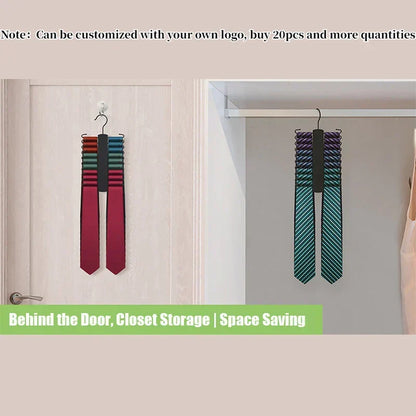 BowLift | OrganizePro Holzico | Tie & Belt Holder | 20 Rotatable Hooks | For the Style-Conscious