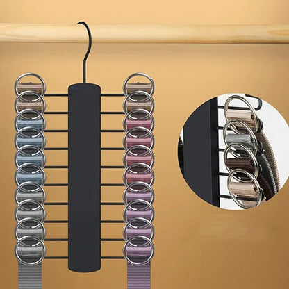 BowLift | OrganizePro Holzico | Tie & Belt Holder | 20 Rotatable Hooks | For the Style-Conscious